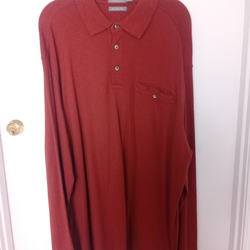 Talbots Men's pima cotton long sleeve polo
